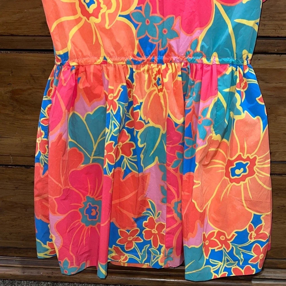 KARLIE Large Floral Weekend Cinch Waist Dress Size M -Super flattering and cute! - Picture 9 of 15